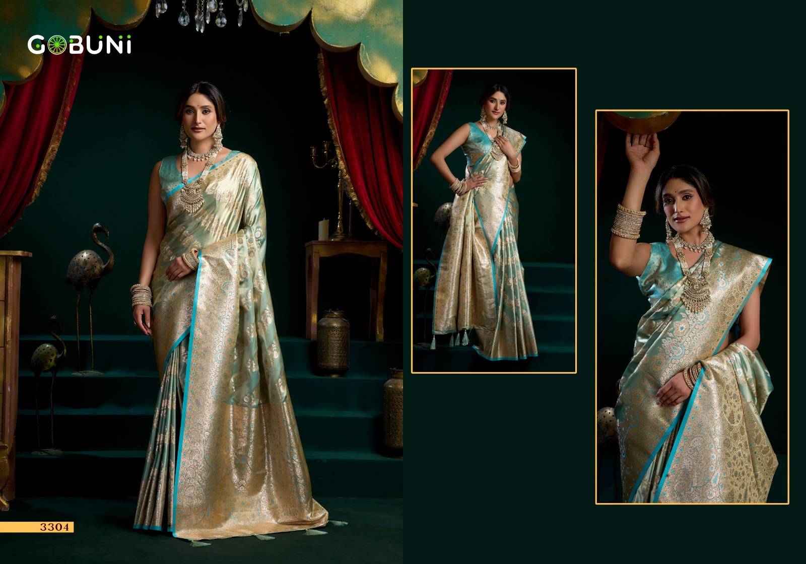 Shreemati By Gobuni 3301 To 3304 Series Indian Traditional Wear Collection Beautiful Stylish Fancy Colorful Occasional Wear Silk Sarees At Wholesale Price